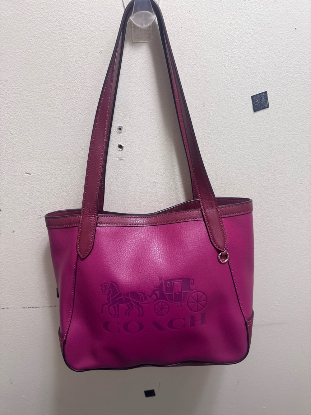 Coach Tote in bright violet Colorblock with Horse and Carriage (Style C5676)